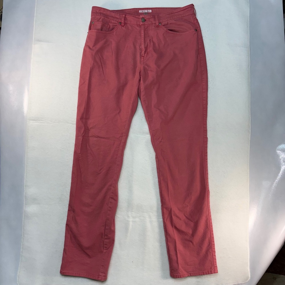 Peter Millar Mens‎ 34 Salmon Pink 5-Pocket Cotton Twill Straight Leg Pants